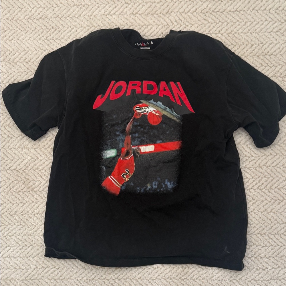 Jordan Black Tee with Red Dunk Graphic